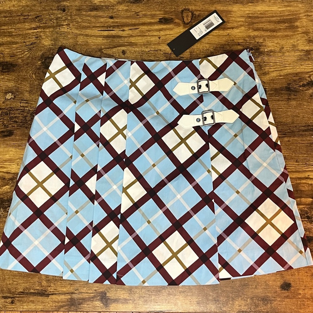 Marc by Marc Jacobs Stretch Poplin Skirt in Robin Blue Multi - New With Tags